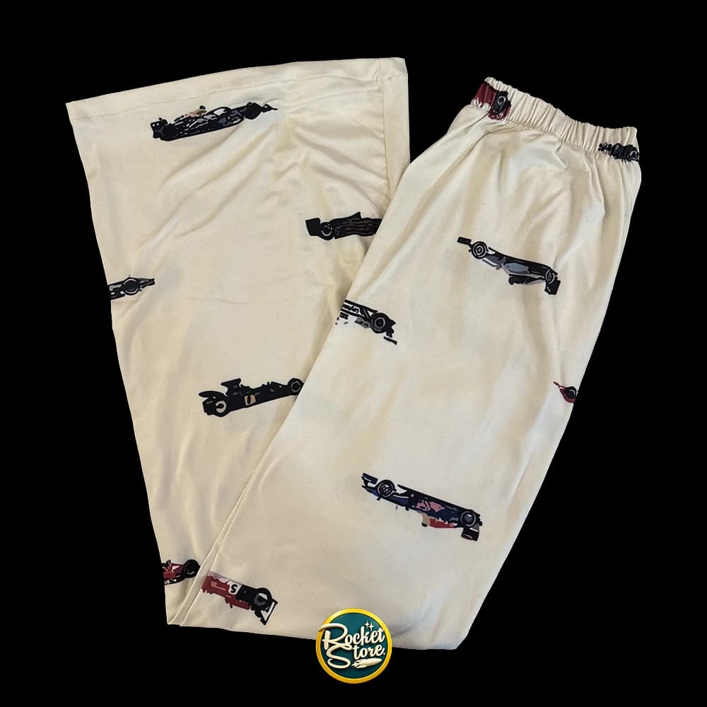 Pantalón de Pijama Fórmula 1 Monoplazas Gran Premio Minimalista (Crema / Marfil)