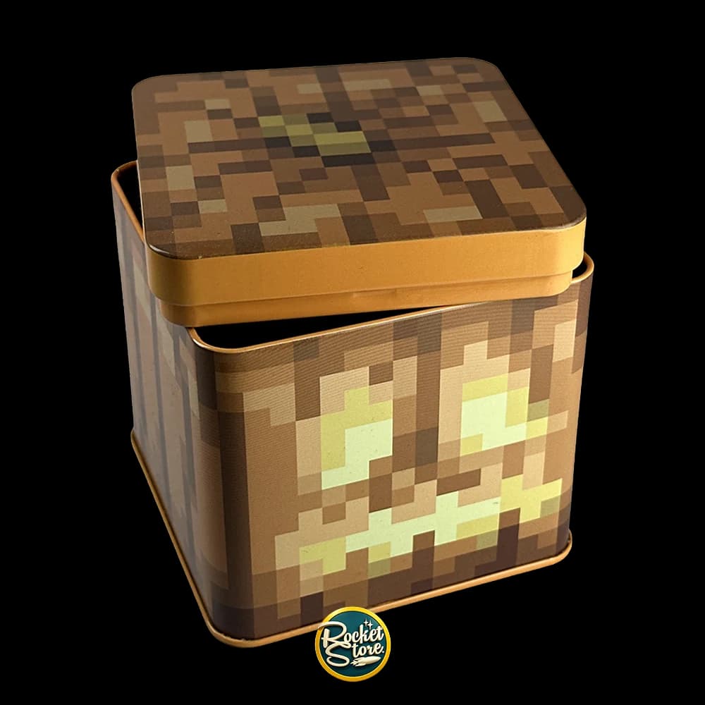 Caja Metálica Cuadrada Calabaza Iluminada (Jack o'Lantern) - Minecraft