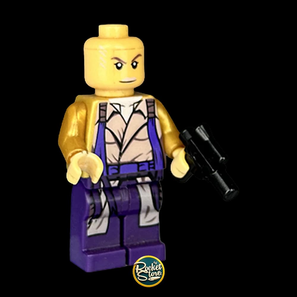 Minifigura tipo LEGO Dragon Ball Nappa Guerrero con Pistola Blaster