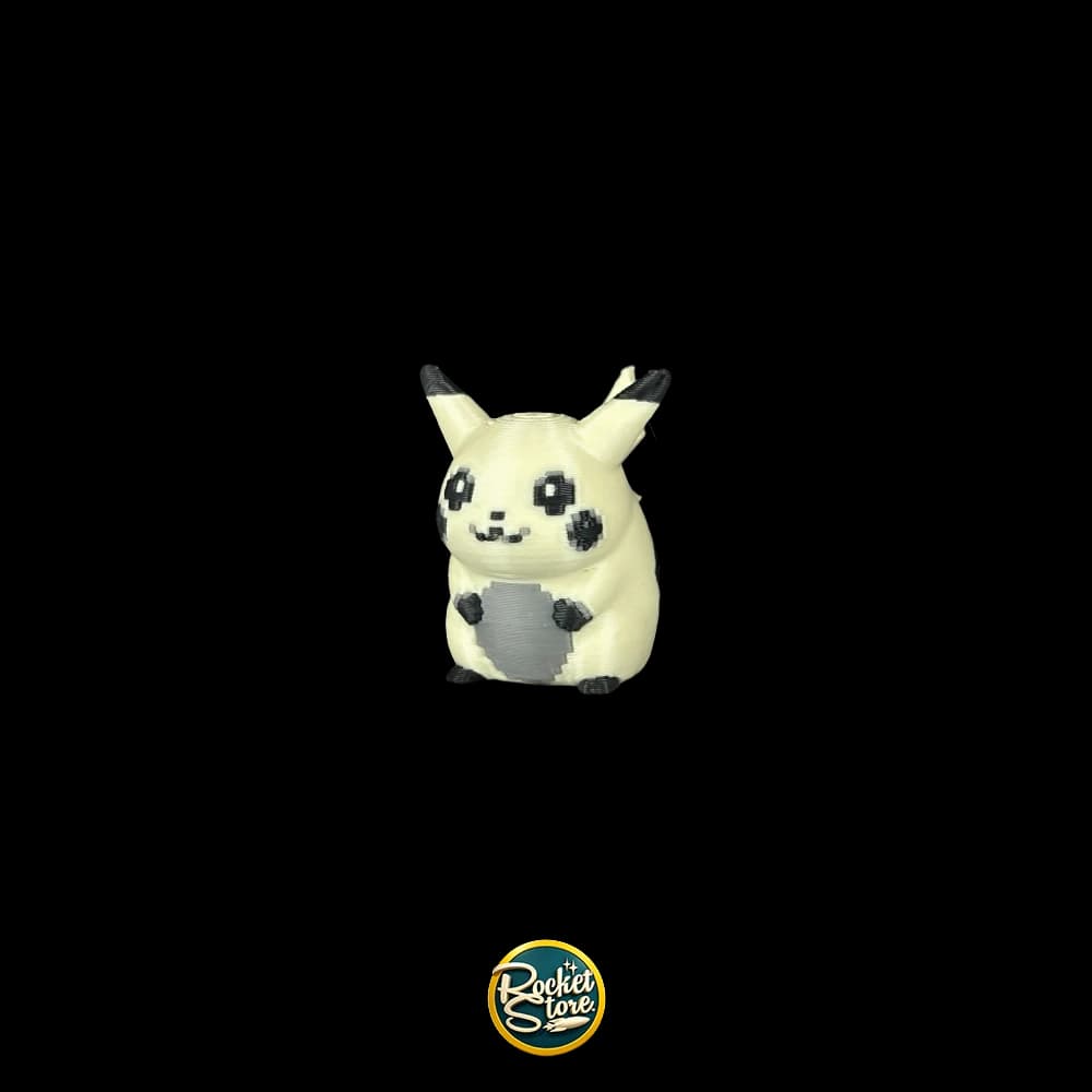 Figura Pokémon Pikachu Retro Blanco y Negro #025 - Impresión 3D 1"