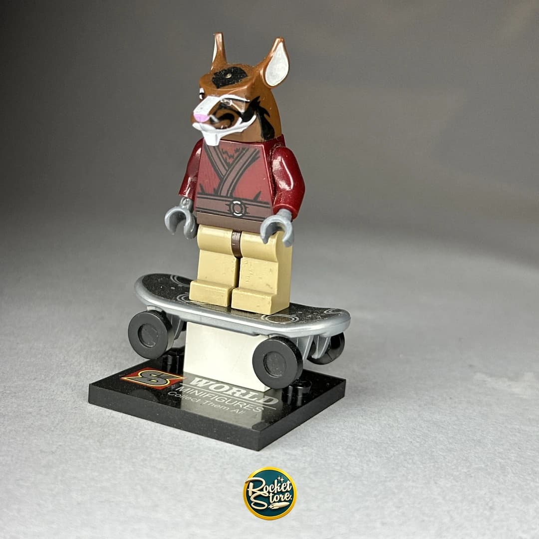 Minifigura tipo LEGO Maestro Splinter Rata Ninja en Skateboard TMNT