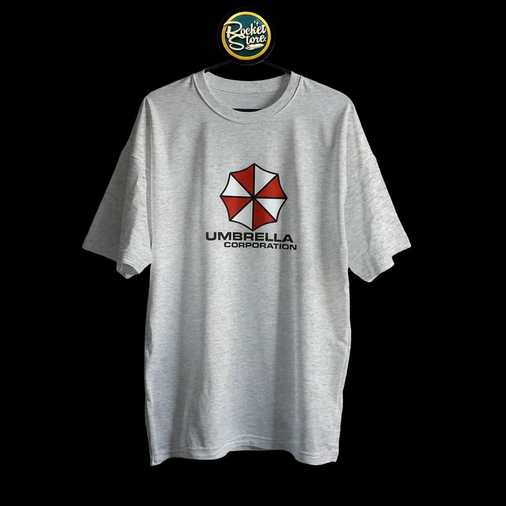 Camiseta Resident Evil - Umbrella Corporation Logo Gris Jaspe