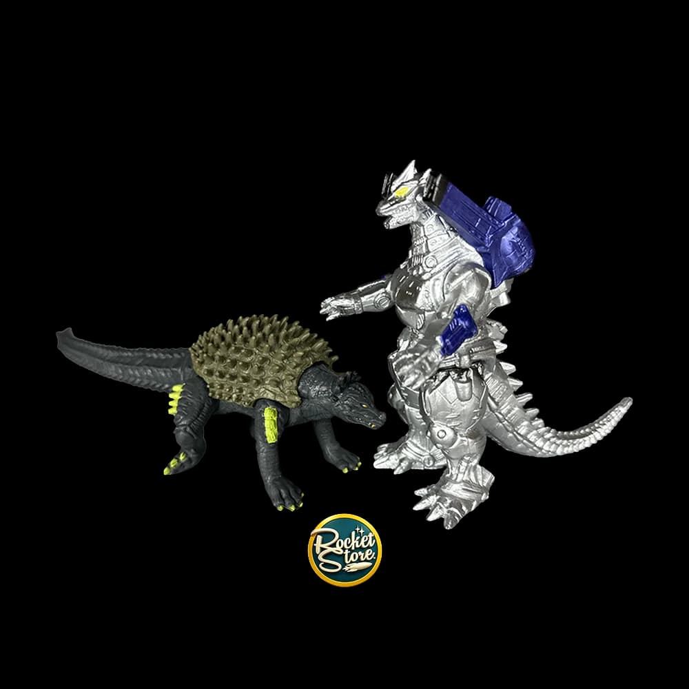 Set Dúo Kaiju Anguirus y Kiryu Mechagodzilla (Escala 4 Pulgadas)