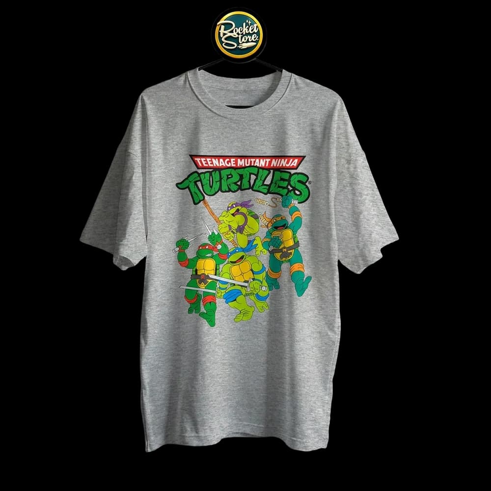 Camiseta Tortugas Ninja - 4 Hermanos Clásicos 1987 Gris Jaspe - Foto 2