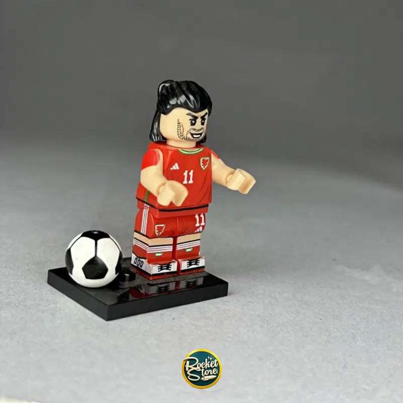 Minifigura tipo LEGO Gareth Bale #11 Gales con Balón de Fútbol