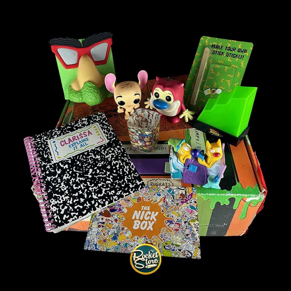 Caja Nick con (funkos rs, shot, catdog, otros)