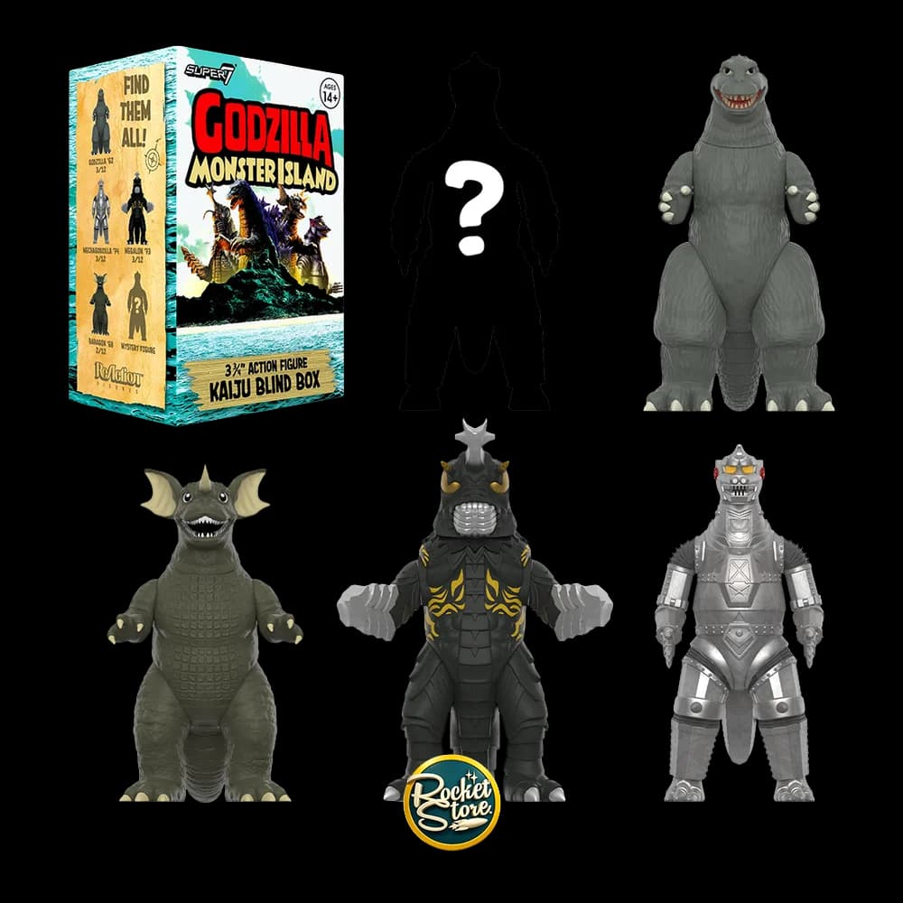 Godzilla Monster Island Caja Sorpresa Super7 ReAction 3.75"