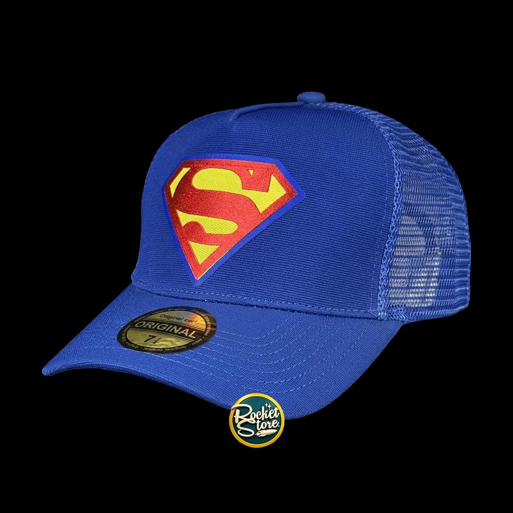 Gorra Superman DC Comics Trucker Oficial (Azul Rey / Malla / Escudo S)