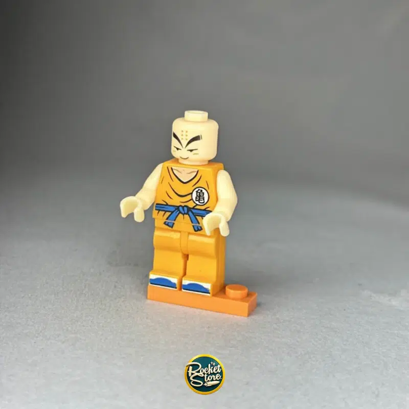 Minifigura tipo LEGO Dragon Ball Krillin en Gi Naranja de Kame