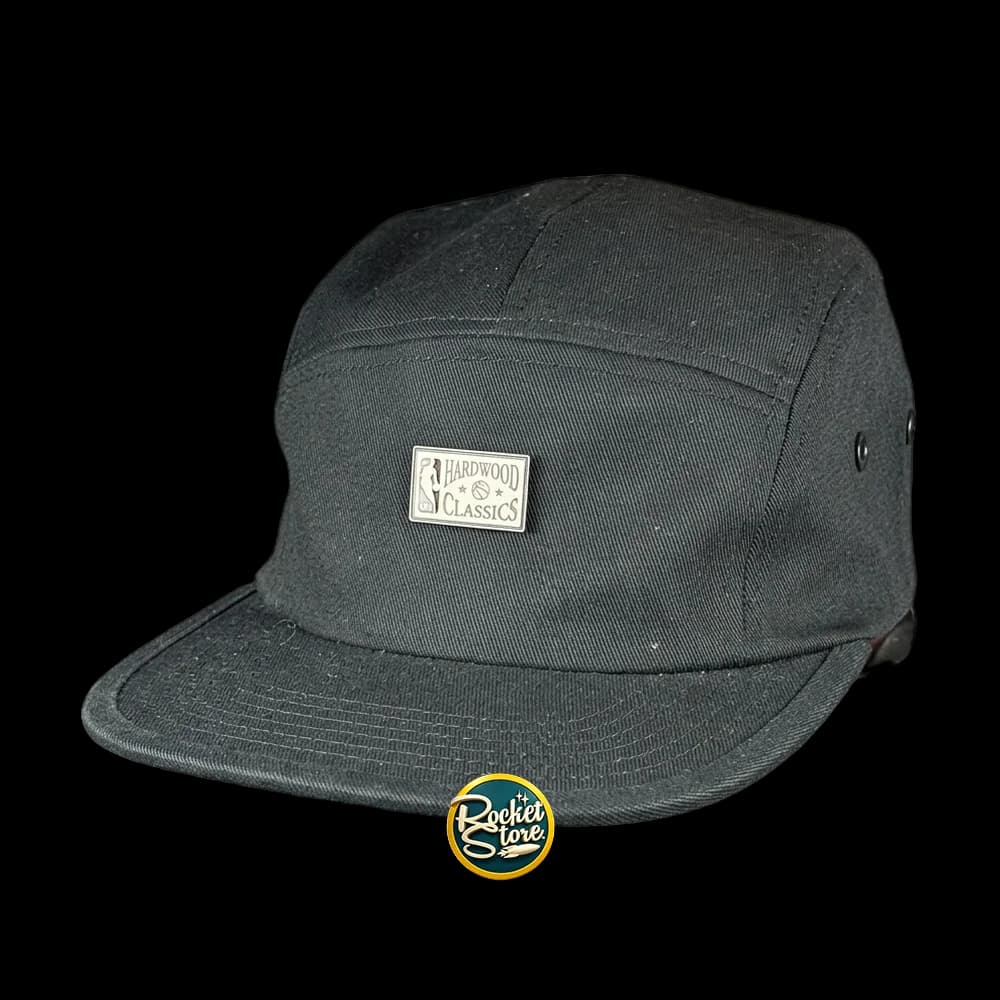 Gorra 5 Paneles Camp Cap Minimalista (Negra / Visera Plana / Correa Clip)