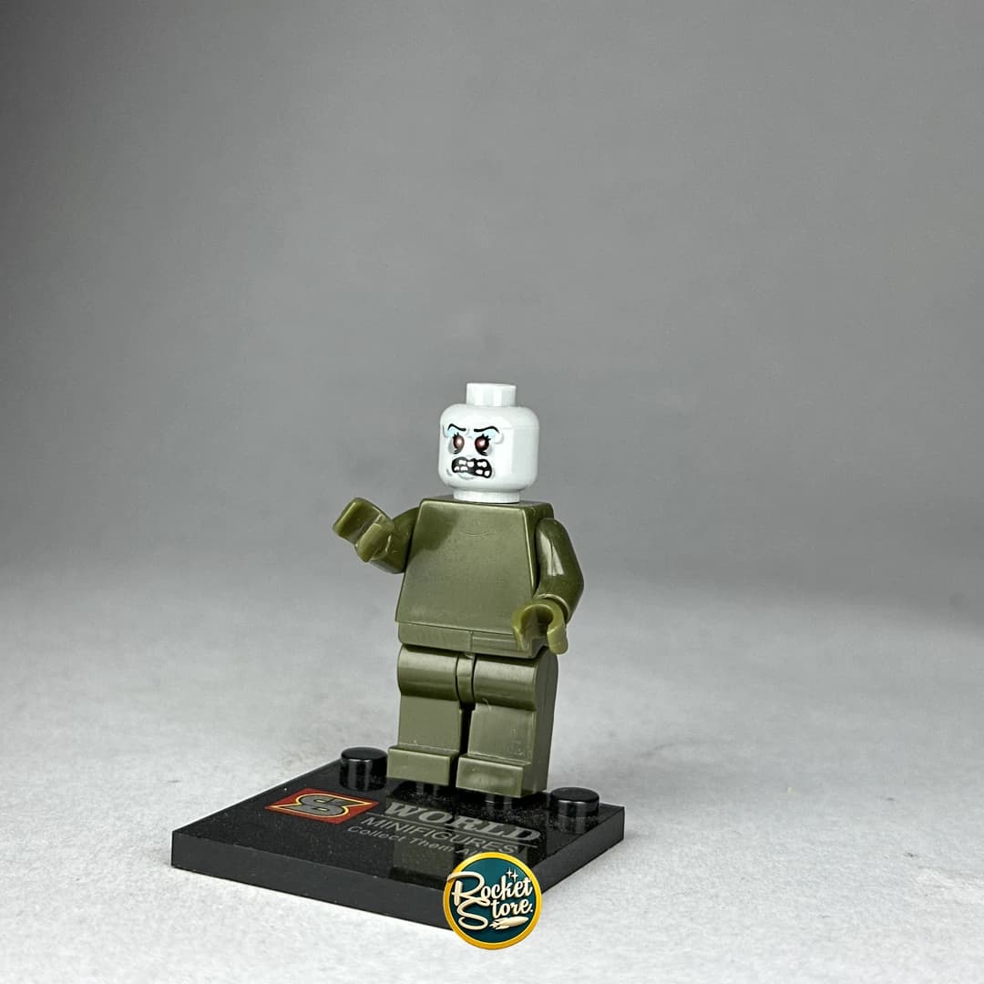 Minifigura tipo LEGO Zombie Caminante Piel Verde