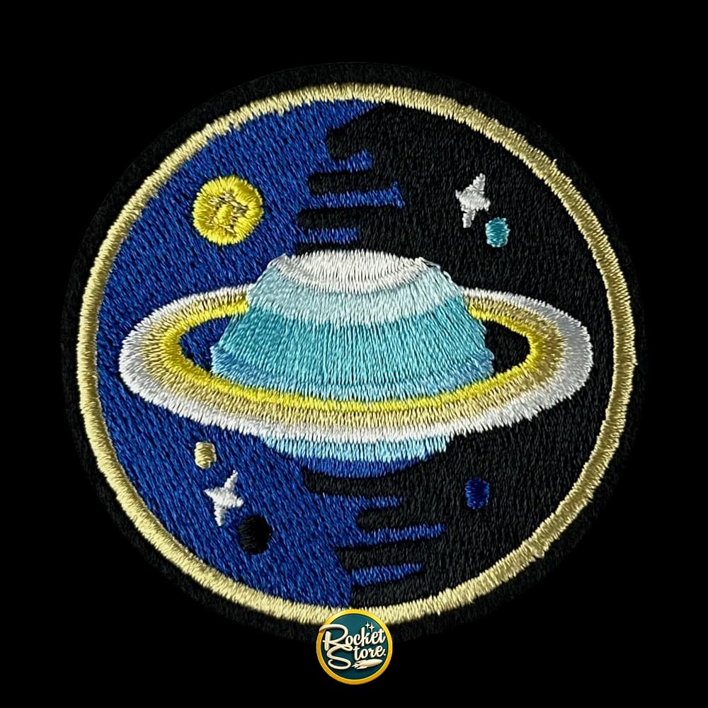 Parche Planeta Saturno con Anillos y Estrellas