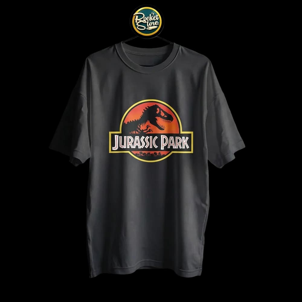Camiseta Jurassic Park - Classic T-Rex Logo Negro