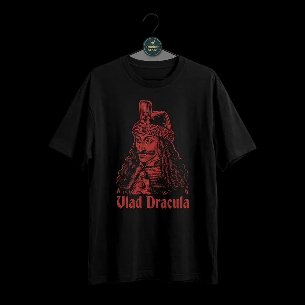 Camiseta Vlad Tepes - Vlad Drácula Grabado Rojo Negro - Foto 2