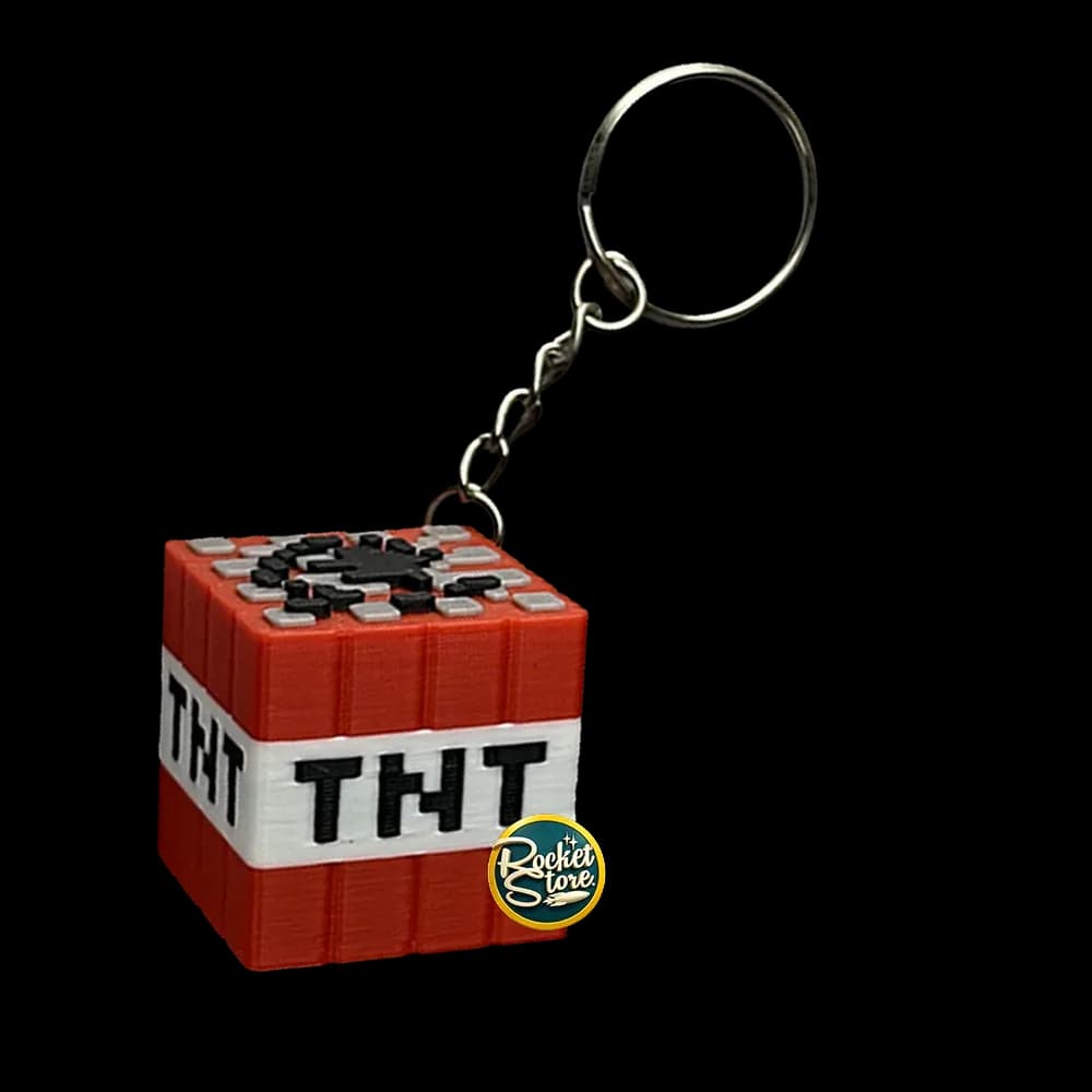 Llavero Cubo 3D Bloque de TNT - Minecraft