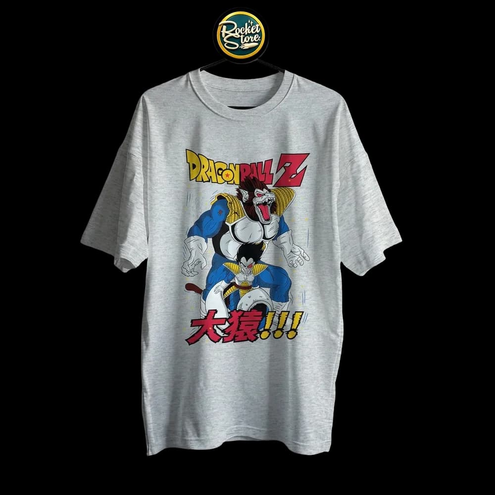 Camiseta Dragon Ball Z - Vegeta & Gran Mono Ozaru Gris Jaspe