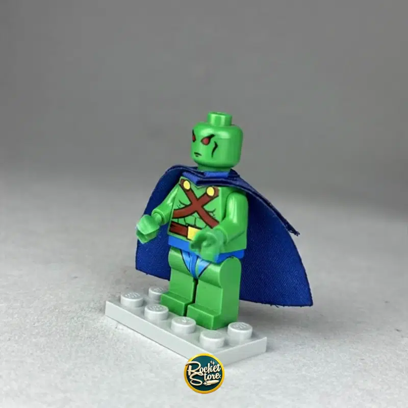Minifigura tipo LEGO DC Comics Martian Manhunter con Capa Azul
