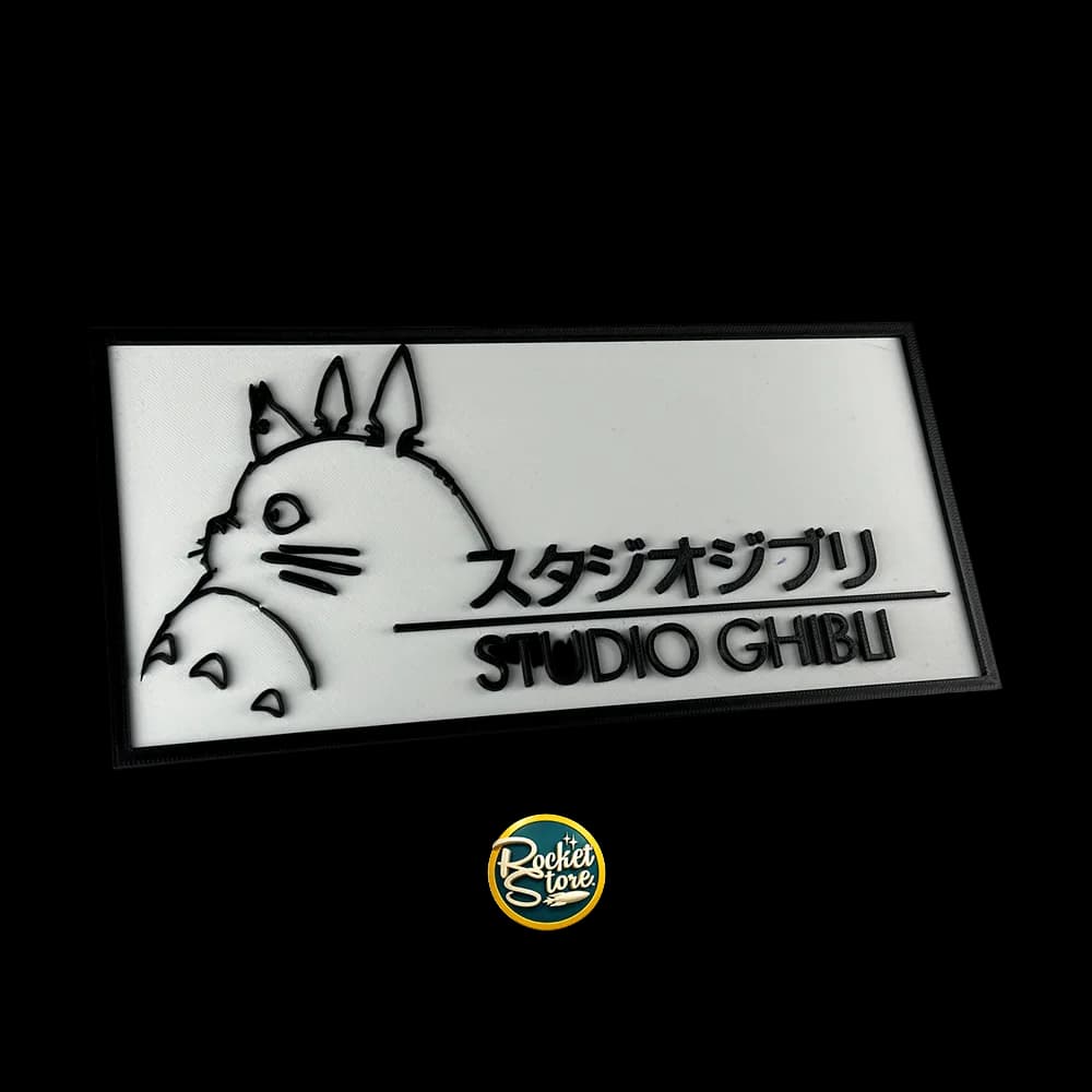 Letrero 3D Studio Ghibli - Totoro en Relieve (Placa Escritorio)