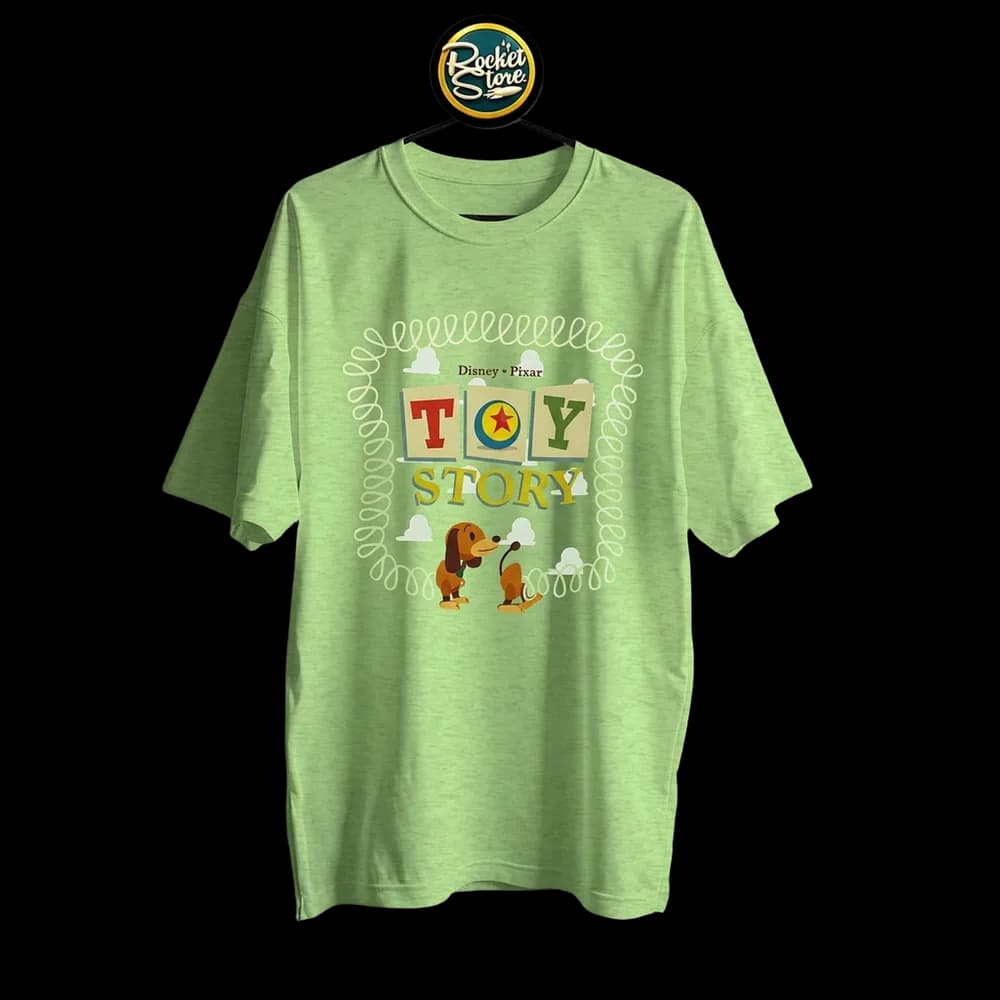 Camiseta Toy Story - Slinky Dog & Blocks Verde Menta