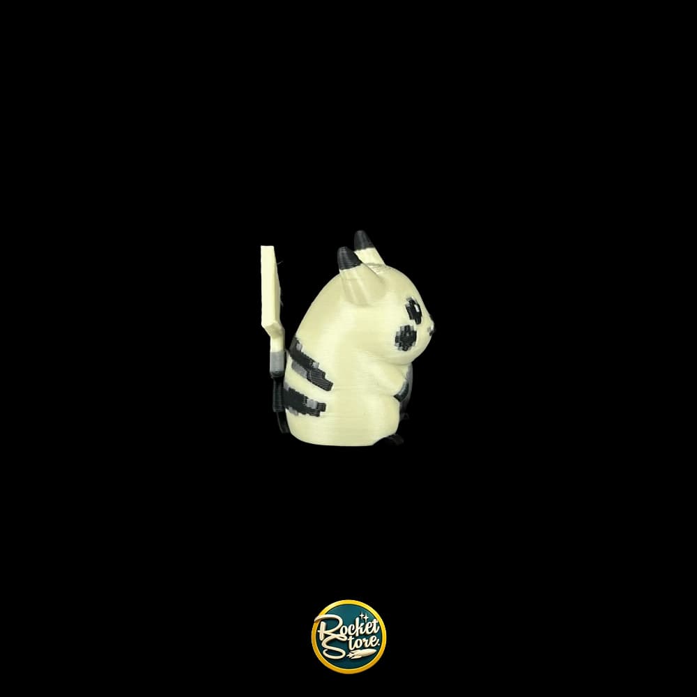 Figura Pokémon Pikachu Retro Blanco y Negro #025 - Impresión 3D 1"