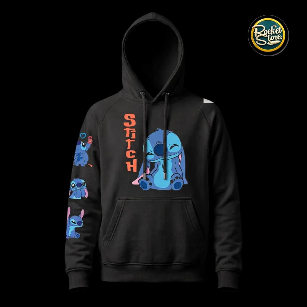 Buzo Hoodie Stitch - Classic Pose & Sleeve Graphics