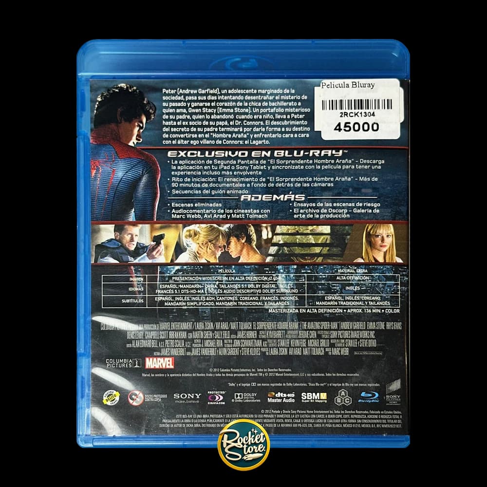 Blu-ray El Sorprendente Hombre Araña (2 Discos) - contraportada