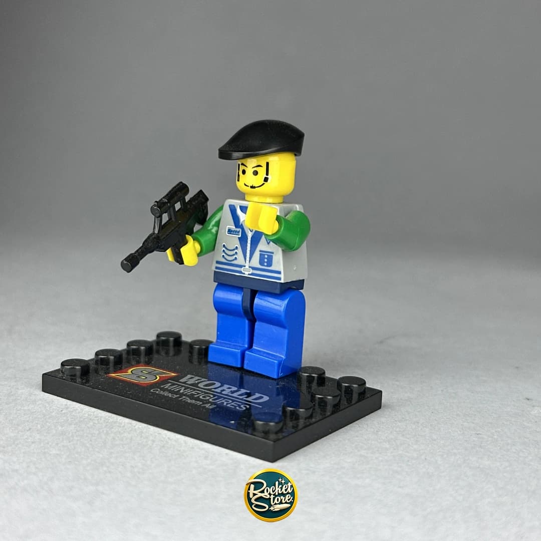 Minifigura tipo LEGO Policía SWAT con Radio y Subfusil