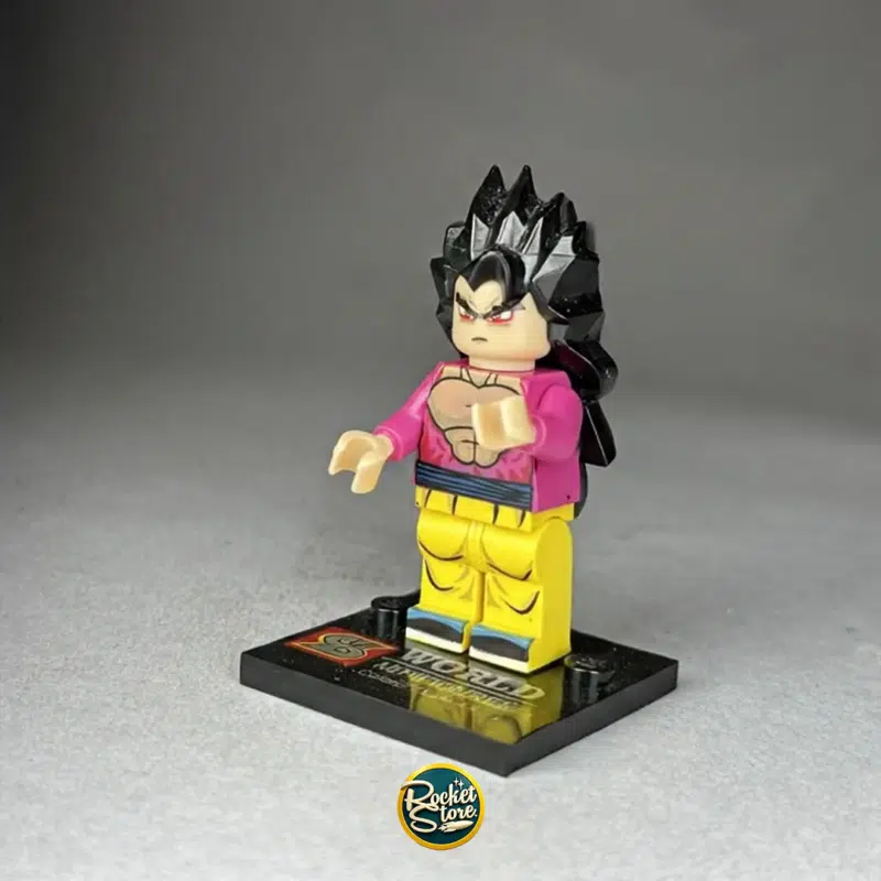 Minifigura tipo LEGO Dragon Ball Goku Super Saiyan 4 Pelaje Rojo
