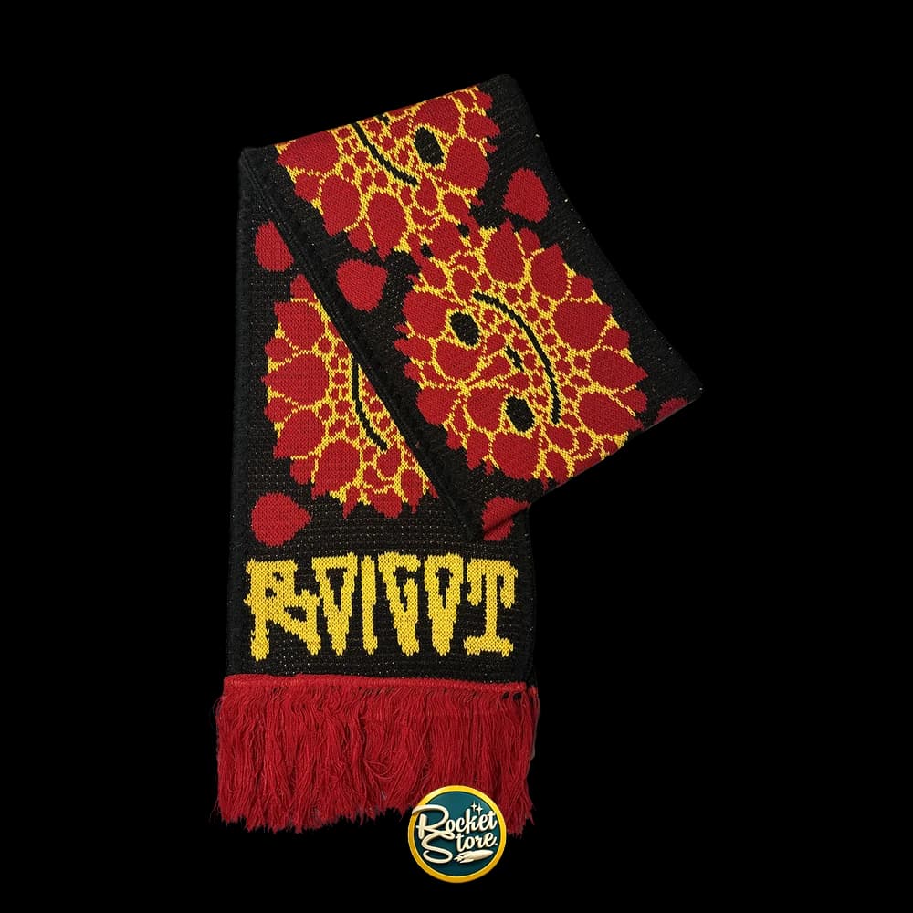 Bufanda Tejida Jacquard Psicodélica Caleidoscopio Rostros y Sol
