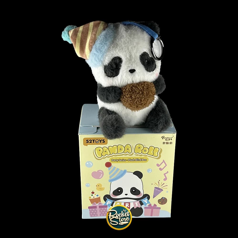 Peluche Colgante Panda Roll con Gorrito de Fiesta - 52TOYS