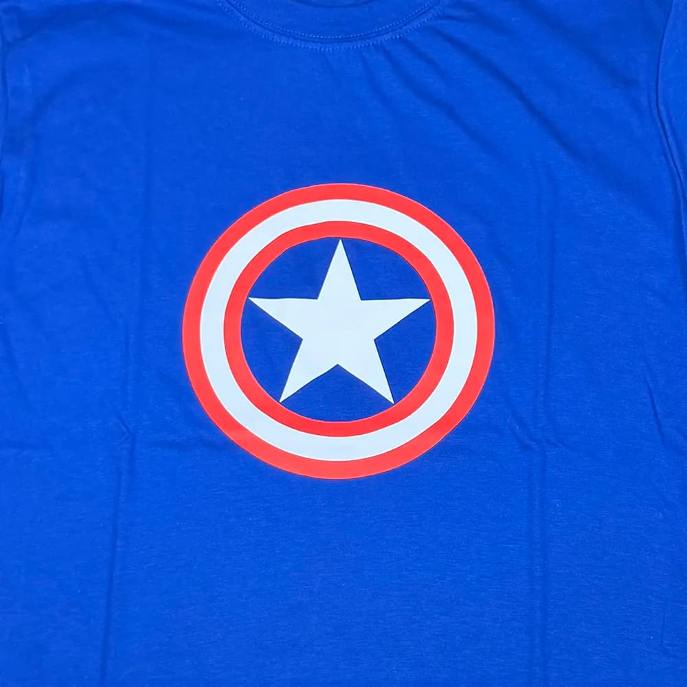 Camiseta Capitán América - Escudo Clásico Azul Rey