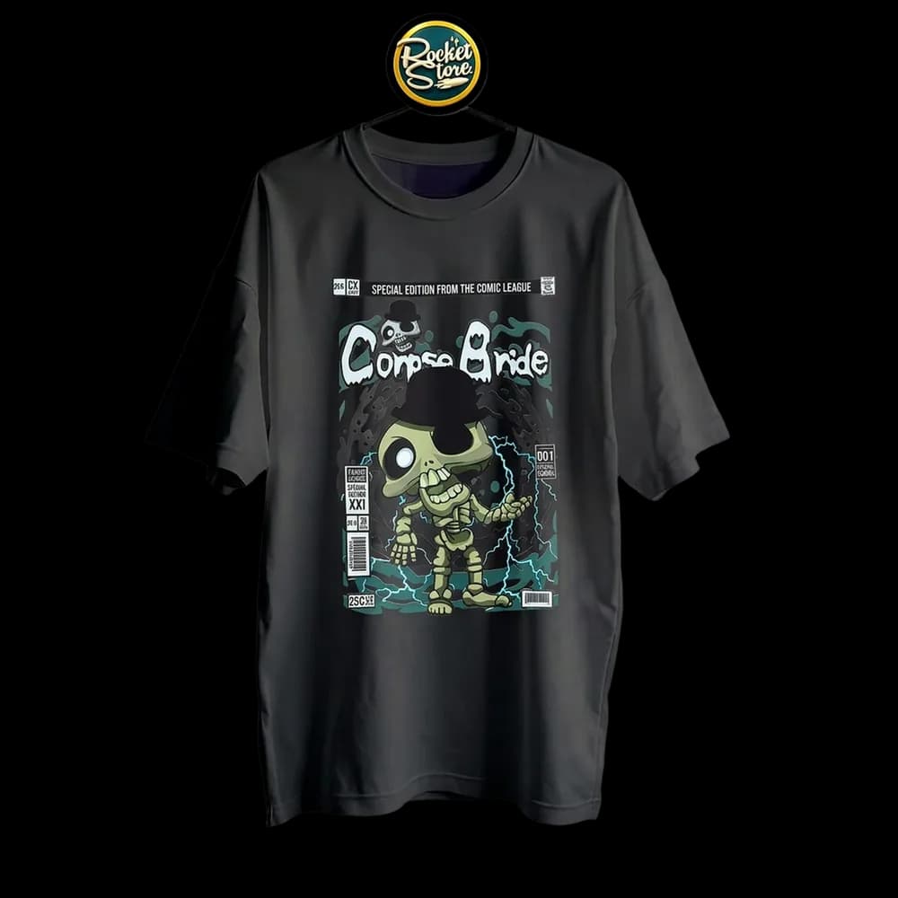 Camiseta Corpse Bride - General Bonesapart Comic League Negro