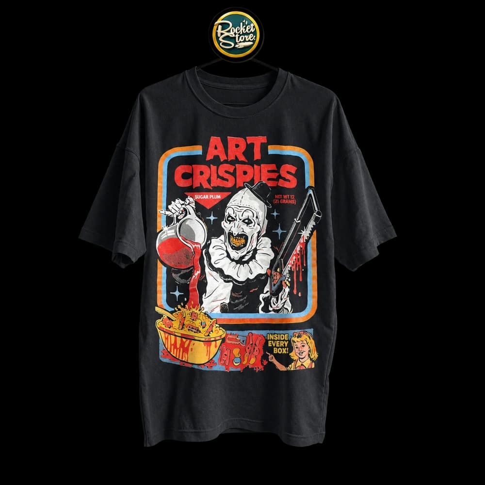 Camiseta Terrifier - Art Crispies Cereal Box Parody Negro