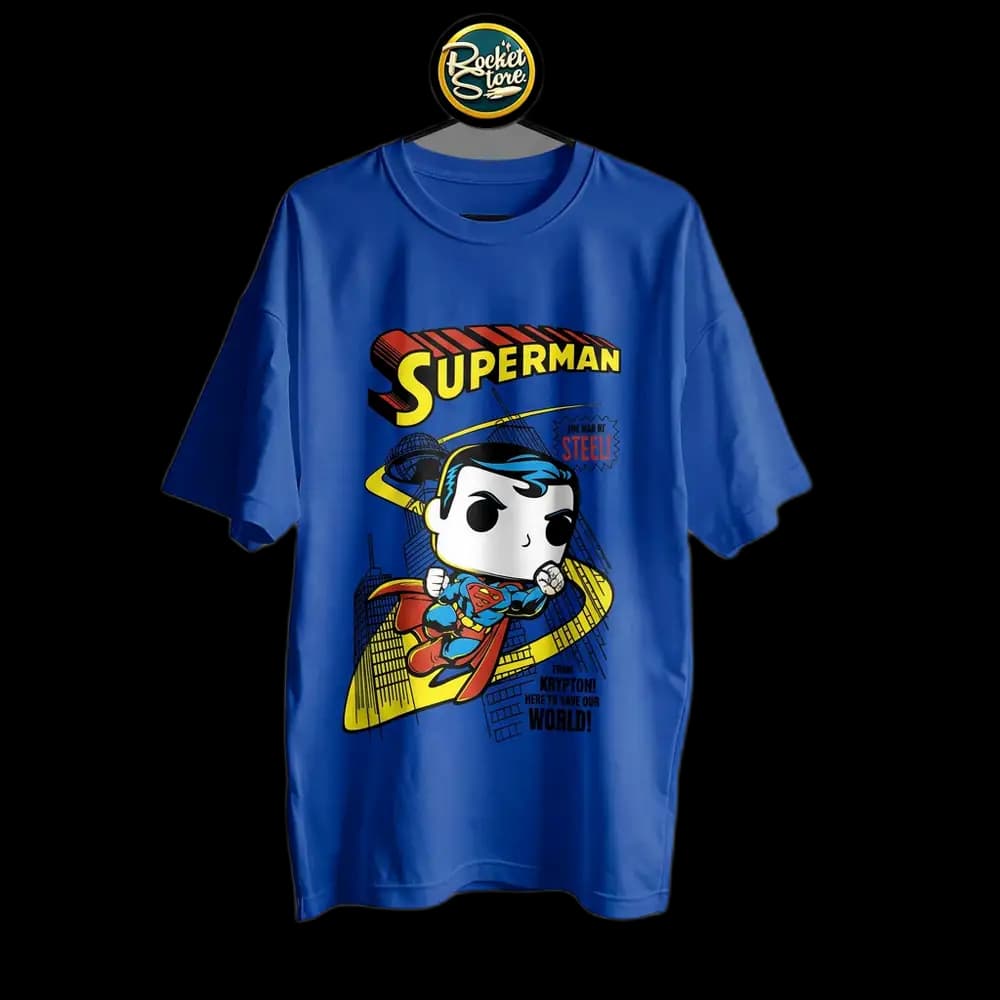 Camiseta Superman - The Man of Steel Chibi Azul Rey