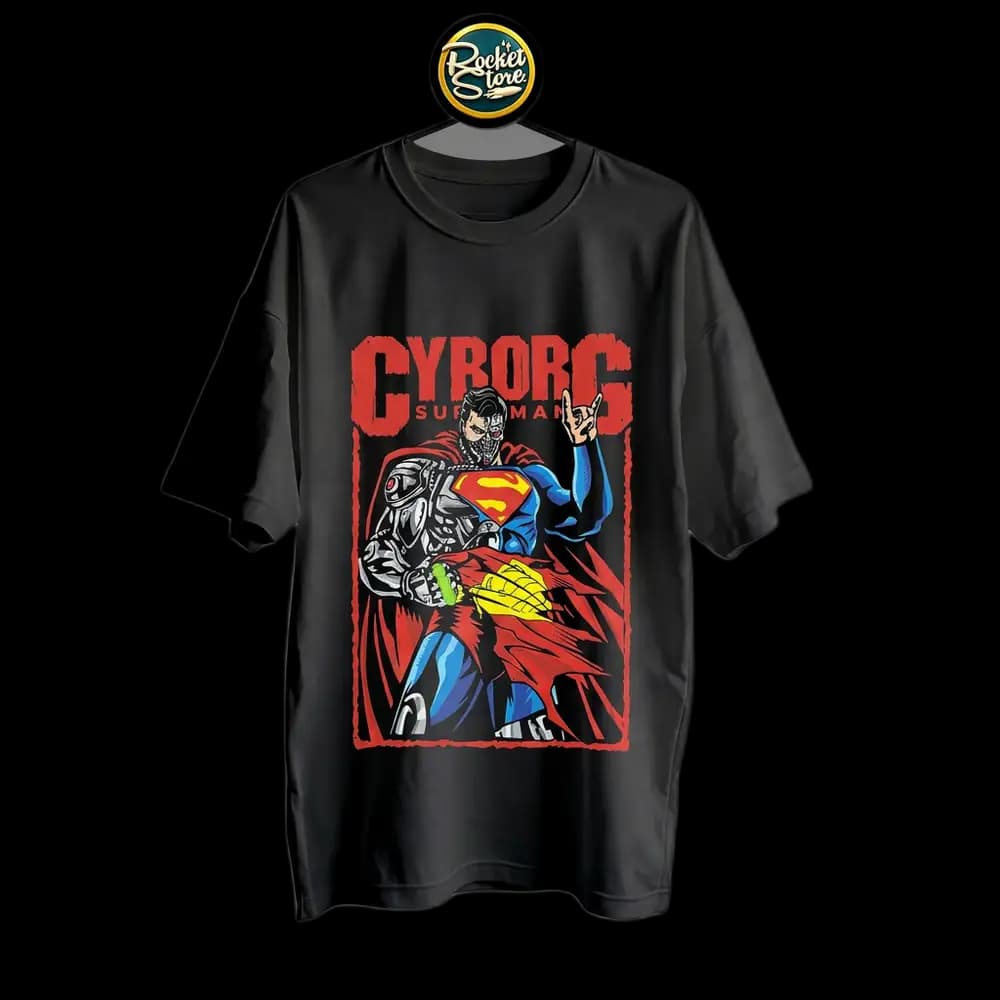 Camiseta Superman - Cyborg Superman Hank Henshaw Negro