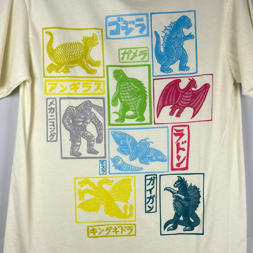 Camiseta Godzilla & Kaijus - Sellos Xilográficos Showa Marfil - Foto 1