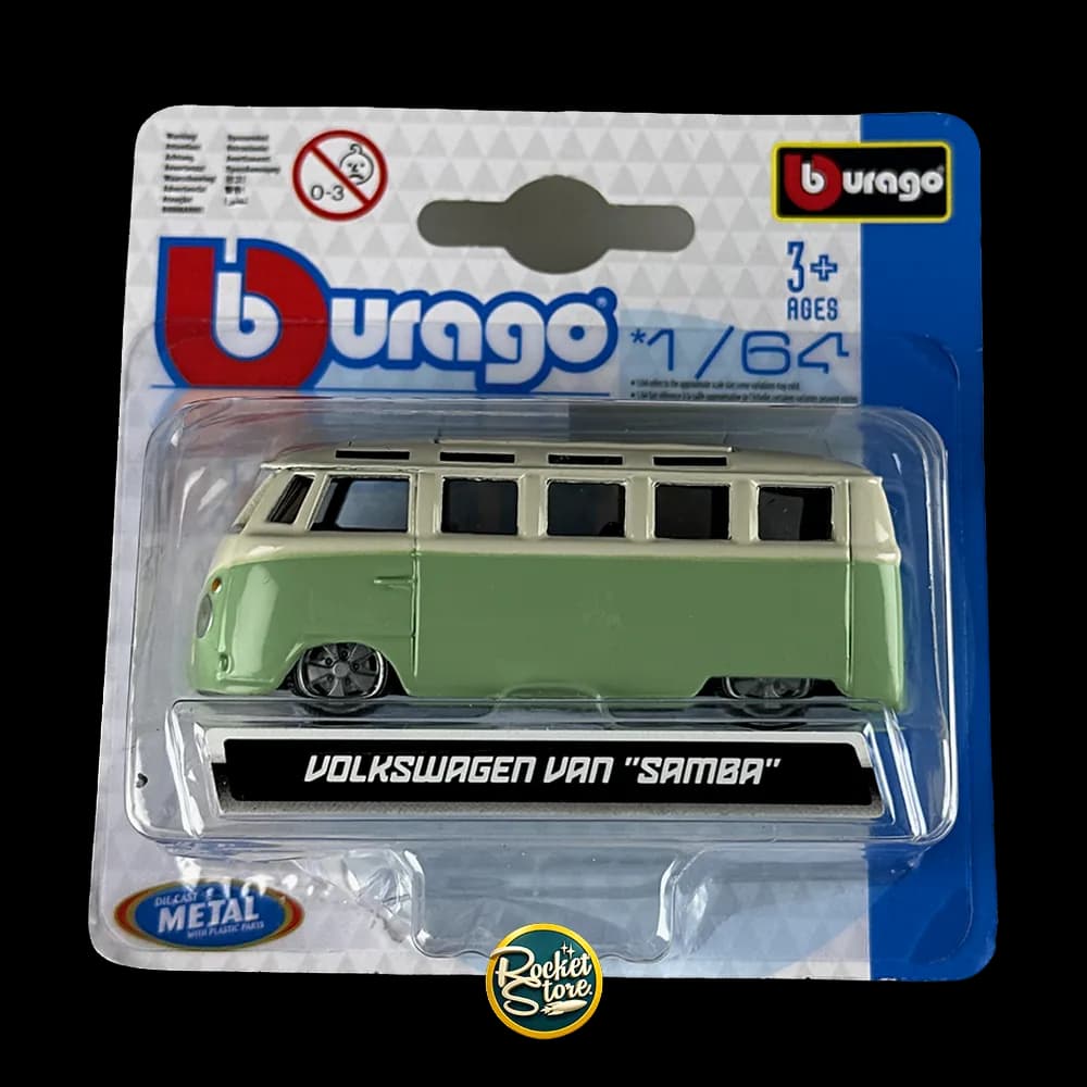 Burago Volkswagen Van Samba Verde Escala 1:64