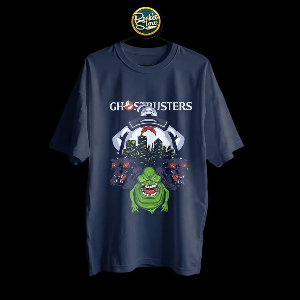 Camiseta Ghostbusters - Stay Puft, Slimer y Perros del Terror Azul