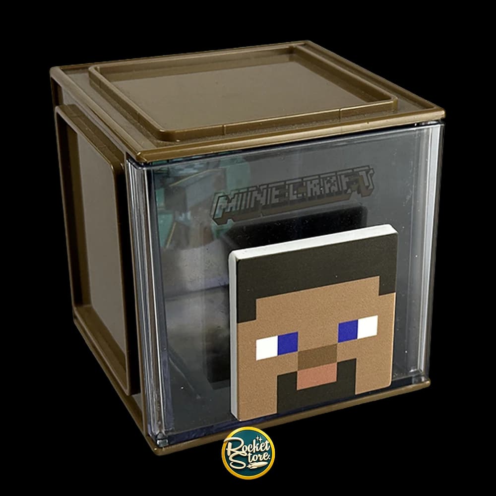 Cubo Vitrina Acrílico con Cabeza de Steve - Minecraft
