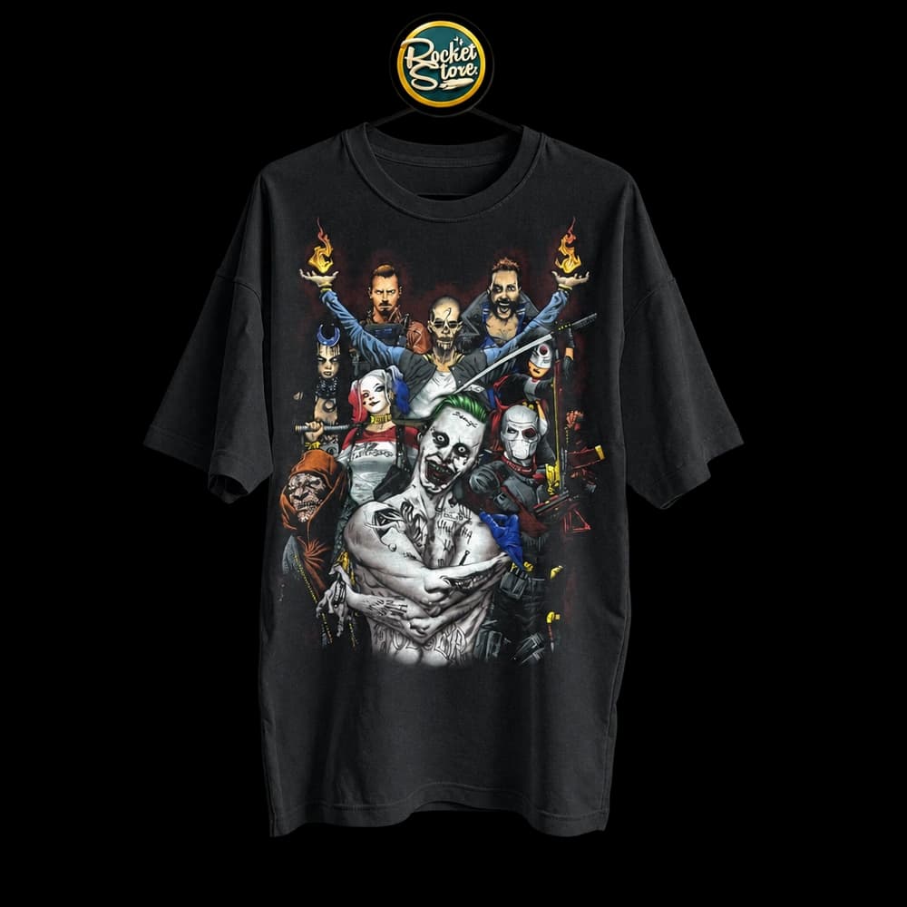 Camiseta Suicide Squad - Joker y Escuadrón Suicida 2016 Negro