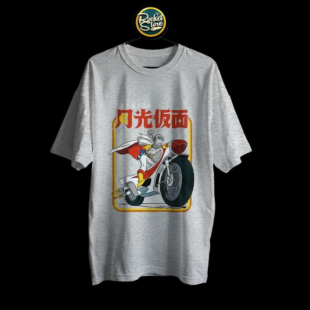 Camiseta Capitán Centella - Gekko Kamen en Moto Gris Jaspe
