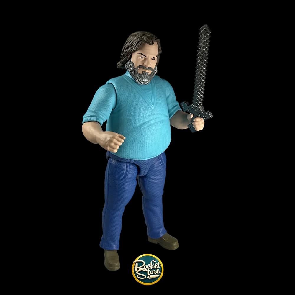 Figura Steve (Jack Black) con Espada de Diamante - A Minecraft Movie