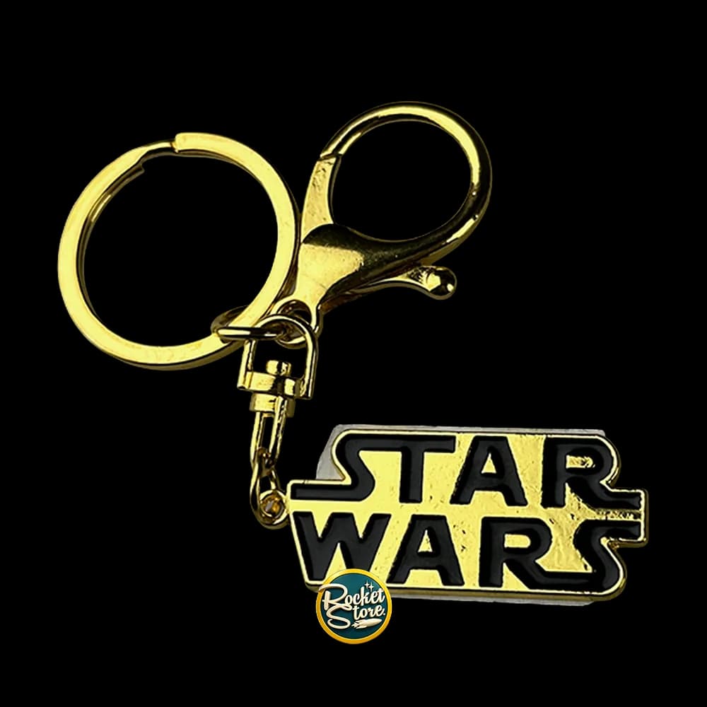 Llavero metalico Star wars logo dorado