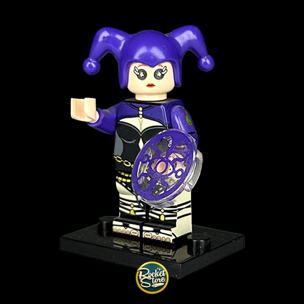 Minifigura tipo LEGO DC Comics Harley Quinn Bufón con Cetro