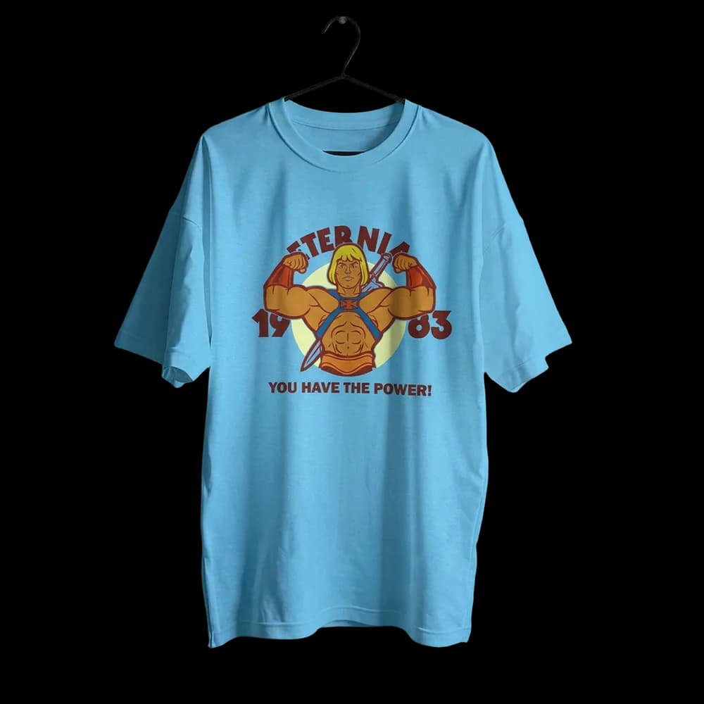 Camiseta He-Man - Eternia 1983 You Have The Power Azul Celeste