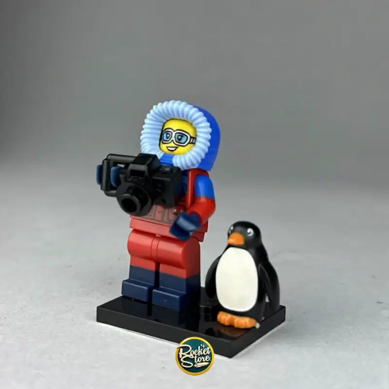 Minifigura LEGO Fotógrafa de la Naturaleza con Pingüino Serie 16