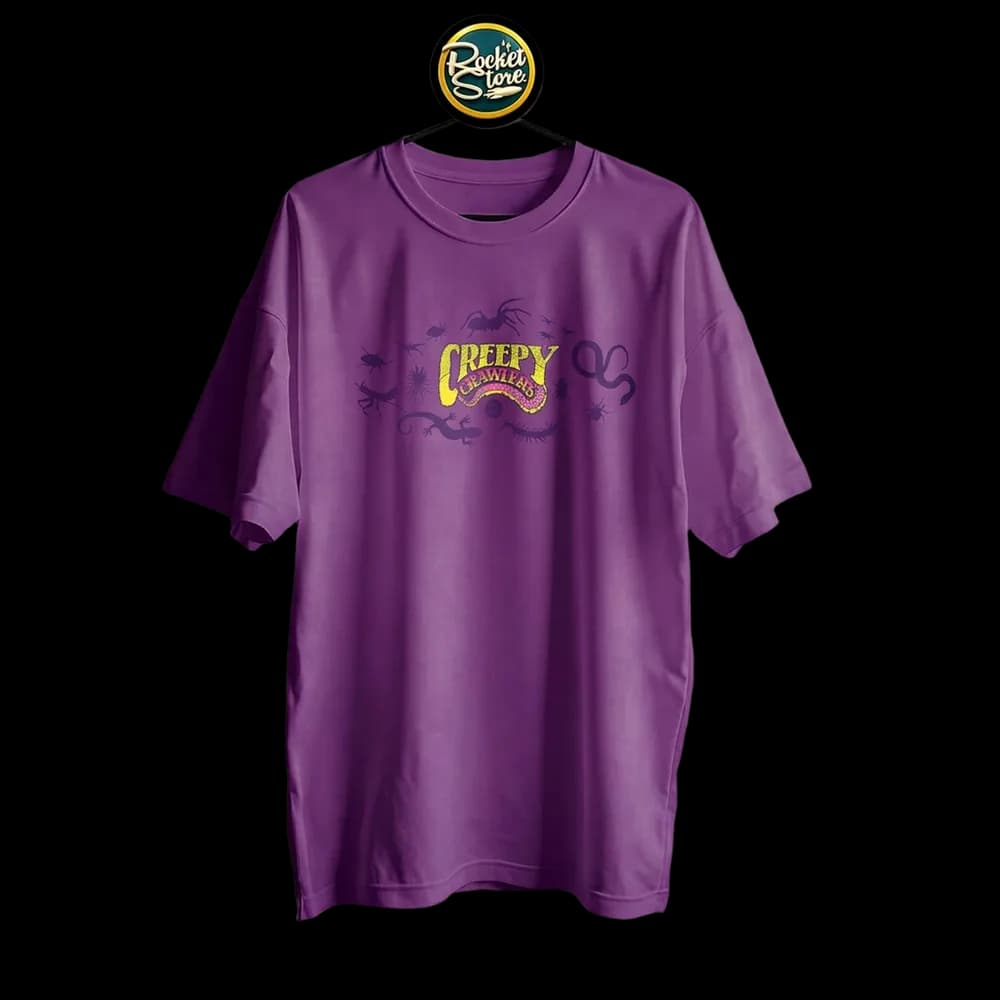 Camiseta Creepy Crawlers - Insectos y Oruga Neón Morado - Foto 2
