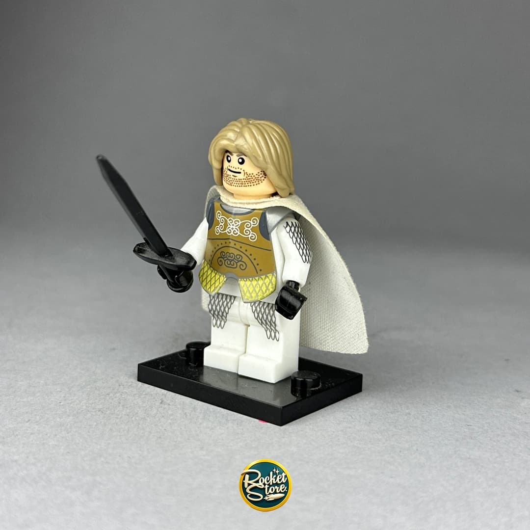 Minifigura tipo LEGO Jaime Lannister Guardia Real con Capa Blanca