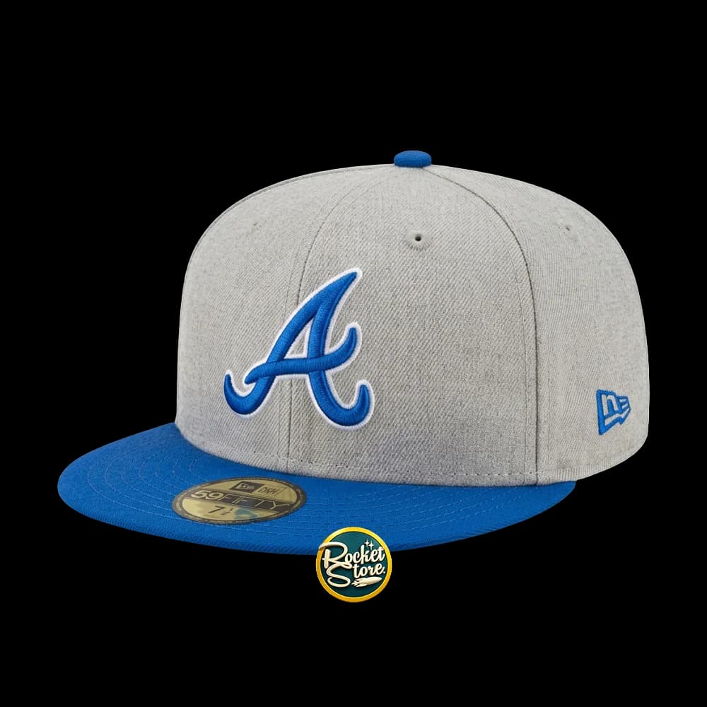 Gorra Atlanta Braves MLB Bicolor (Gris Claro / Visera Azul / Snapback)