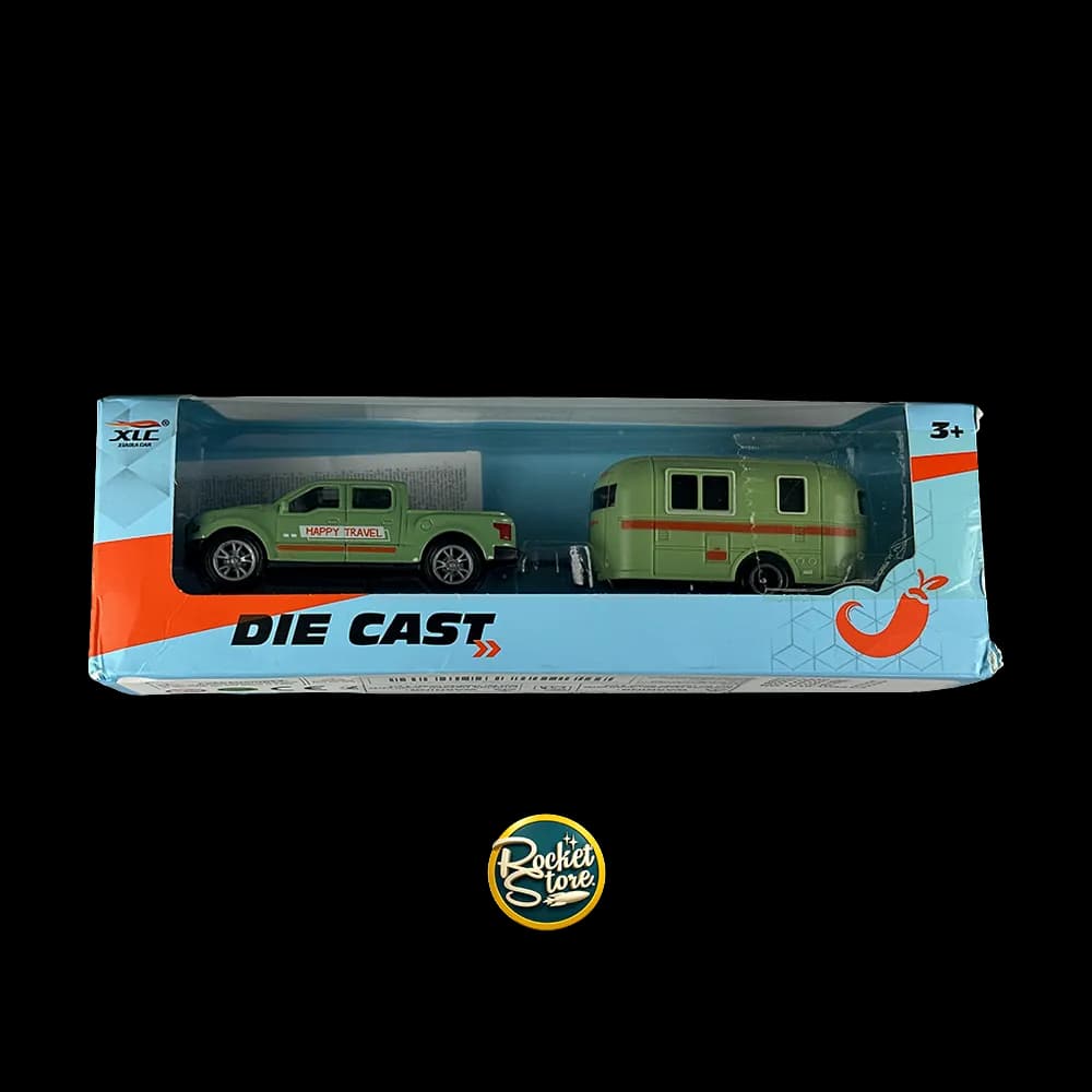 Set Camioneta con Remolque Die Cast Verde